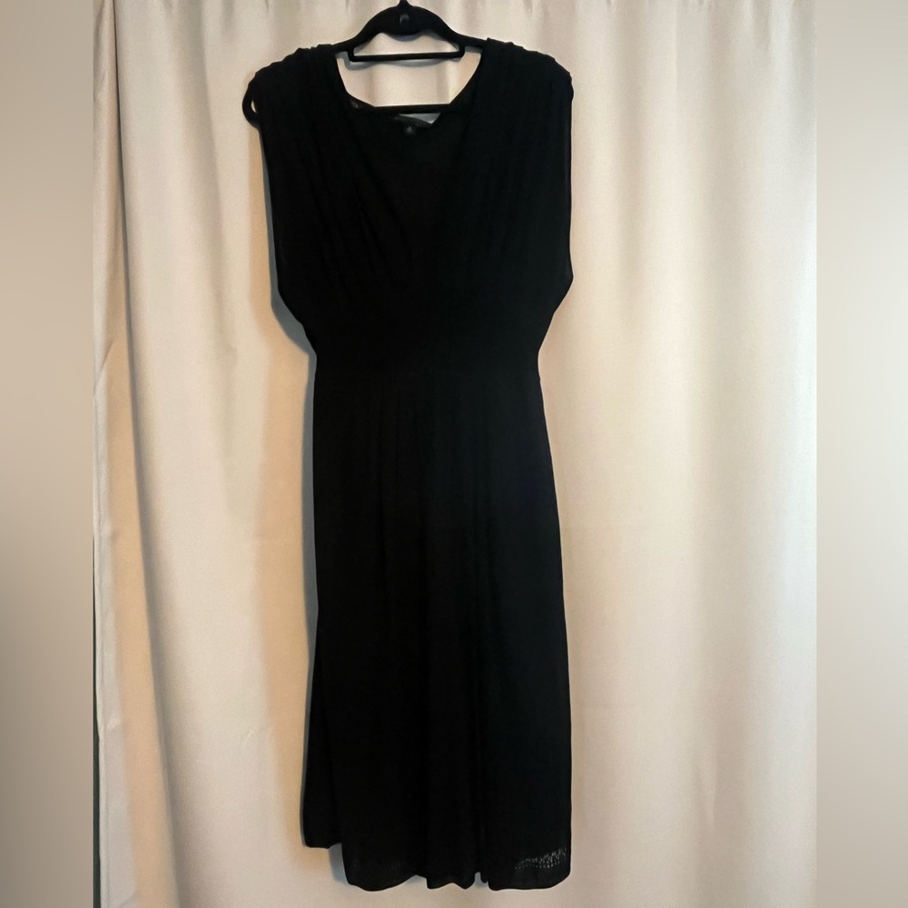 Banana Republic Silk Knit Black Dress